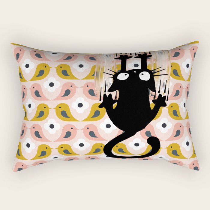 Unexspected falling cat blush Rectangular Pillow Gallery Image 2