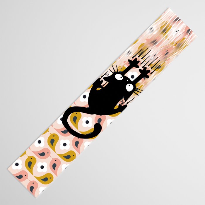 Unexspected falling cat blush Table Runner Gallery Image 3