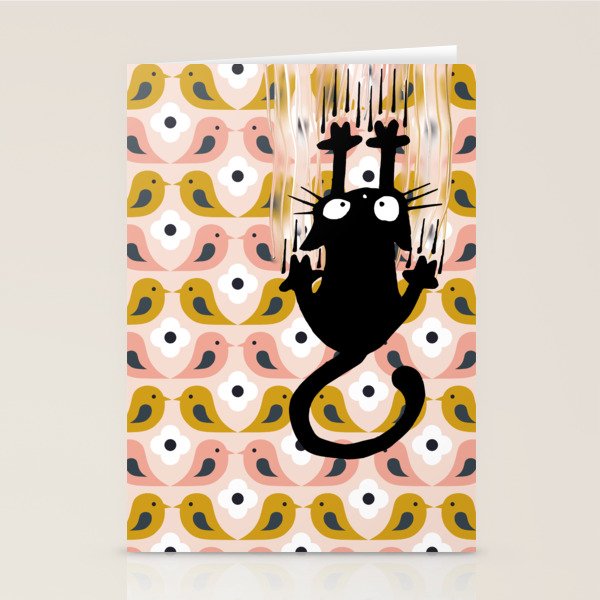 Unexspected falling cat blush Stationery Card Gallery Image 1