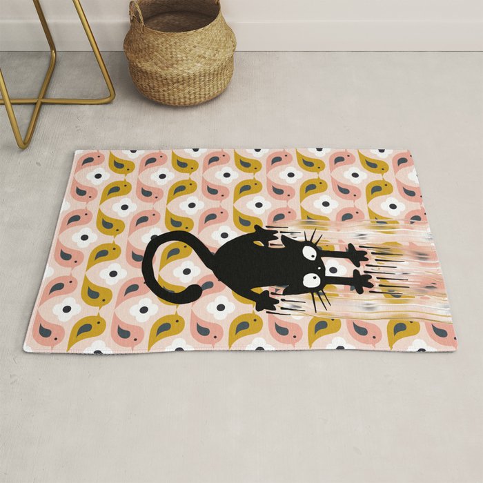 Unexspected falling cat blush Rug Gallery Image 1