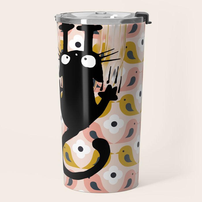 Unexspected falling cat blush Travel Mug Gallery Image 2