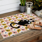 Unexspected falling cat blush Outdoor Rug Gallery Image 2