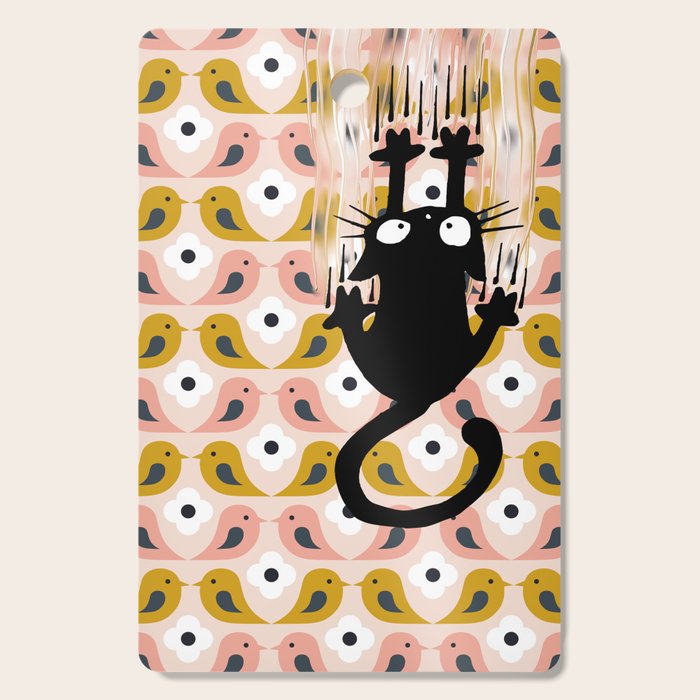 Unexspected falling cat blush Cutting Board Gallery Image 1
