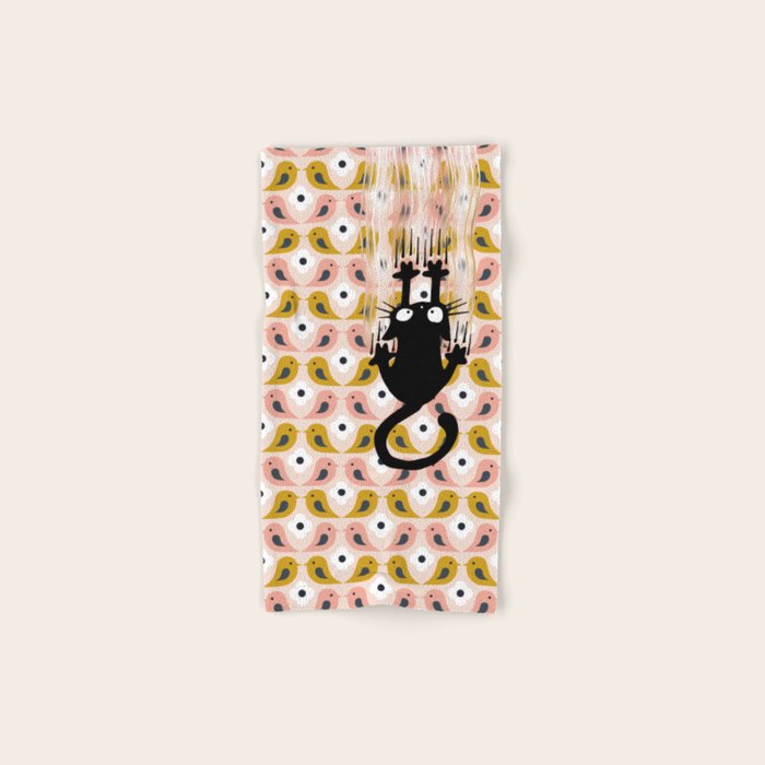 Unexspected falling cat blush Bath Towel Gallery Image 1