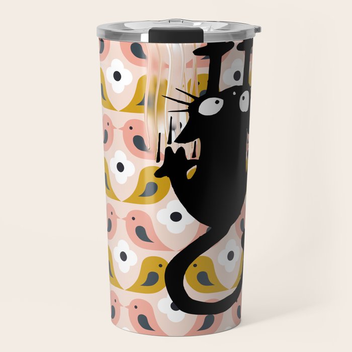 Unexspected falling cat blush Travel Mug Gallery Image 1
