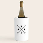 PNW Pacific Northwest Compass - White on Black Minimal Wine Chiller Gallery Image 1