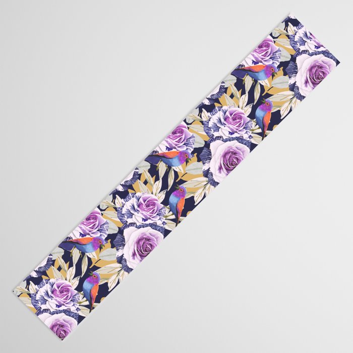 Bird in the rose bush D Table Runner Gallery Image 3