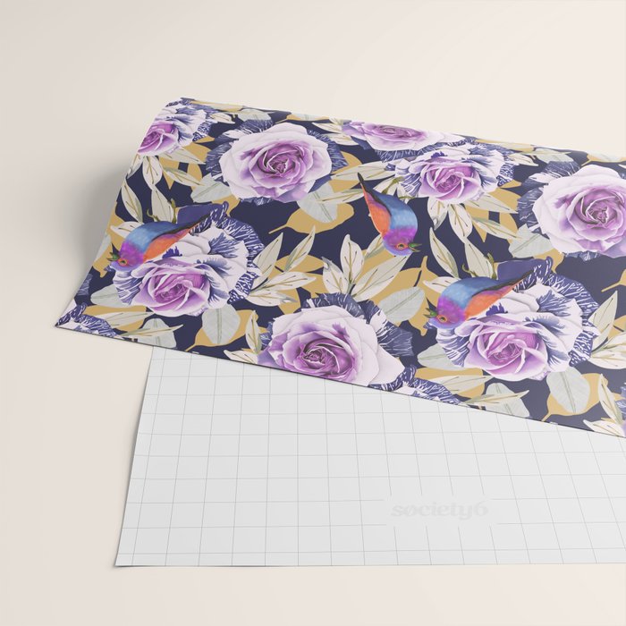 Bird in the rose bush D Wrapping Paper Gallery Image 2