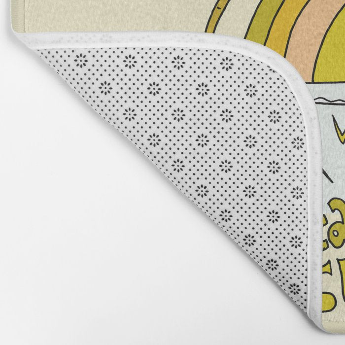 stay golden sun child //retro surf art by surfy birdy Bath Mat Gallery Image 2