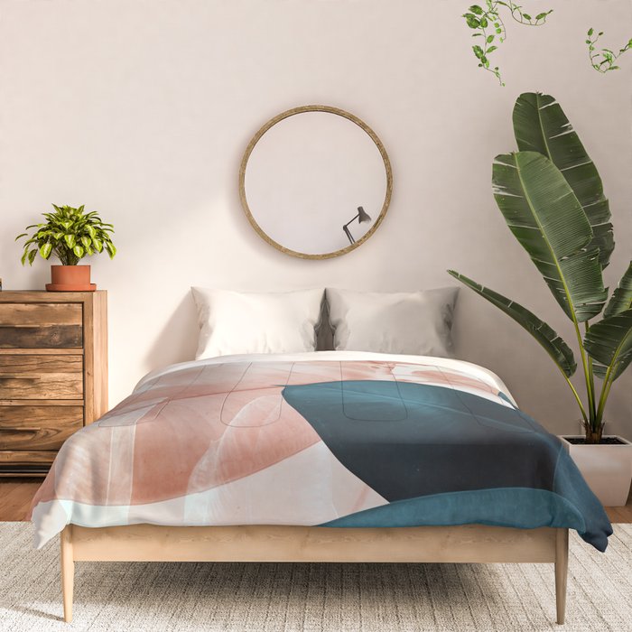 Blush & Blue Leaves Comforter Gallery Image 3