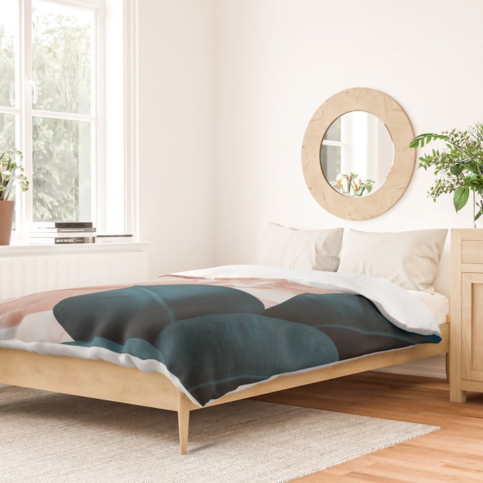 Blush & Blue Leaves Duvet Cover Gallery Image 2