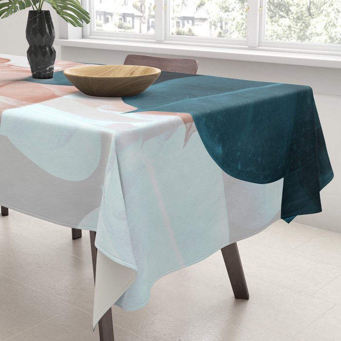 Blush & Blue Leaves Tablecloth Gallery Image 3