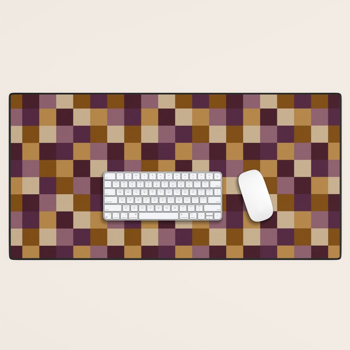Bold Autumn Checks Pattern - Small XII Desk Mat Gallery Image 1