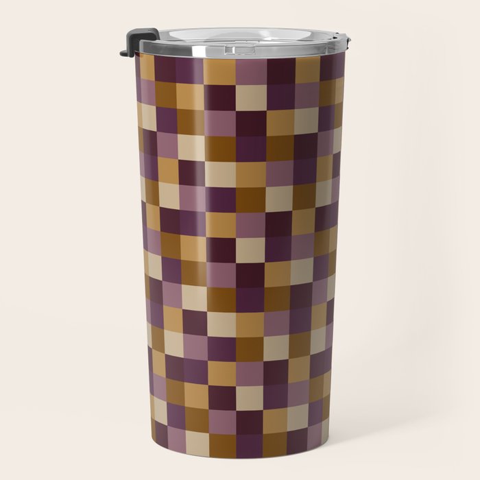 Bold Autumn Checks Pattern - Small XII Travel Mug Gallery Image 3