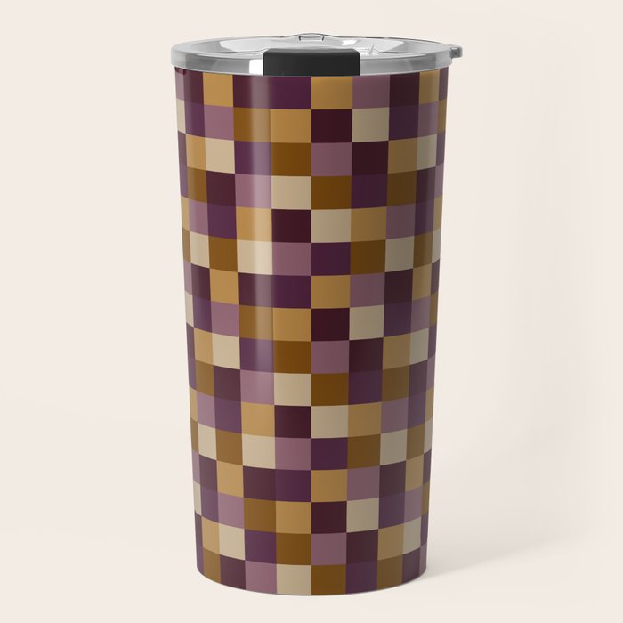 Bold Autumn Checks Pattern - Small XII Travel Mug Gallery Image 1