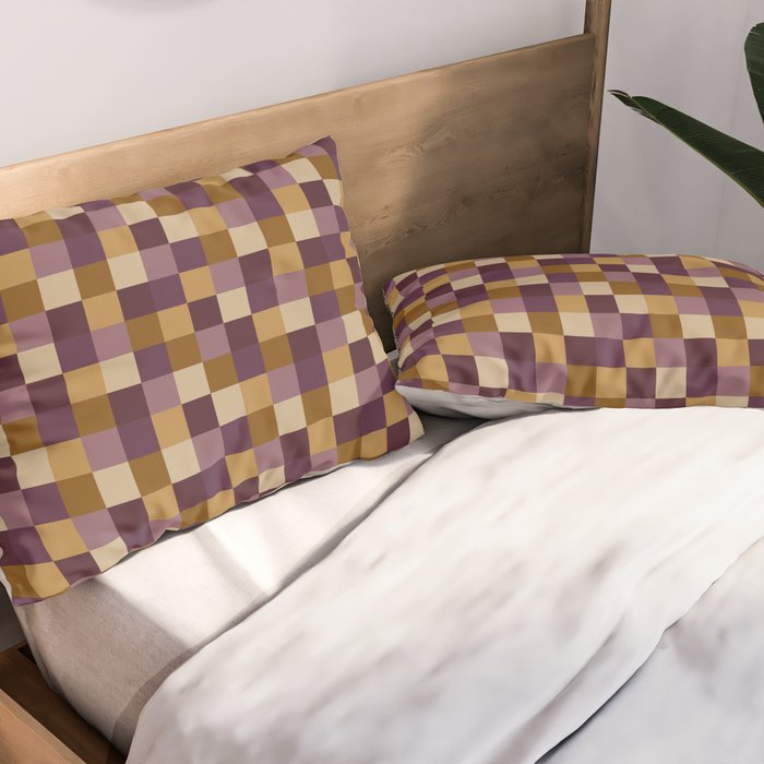 Bold Autumn Checks Pattern - Small XII Pillow Sham Gallery Image 2