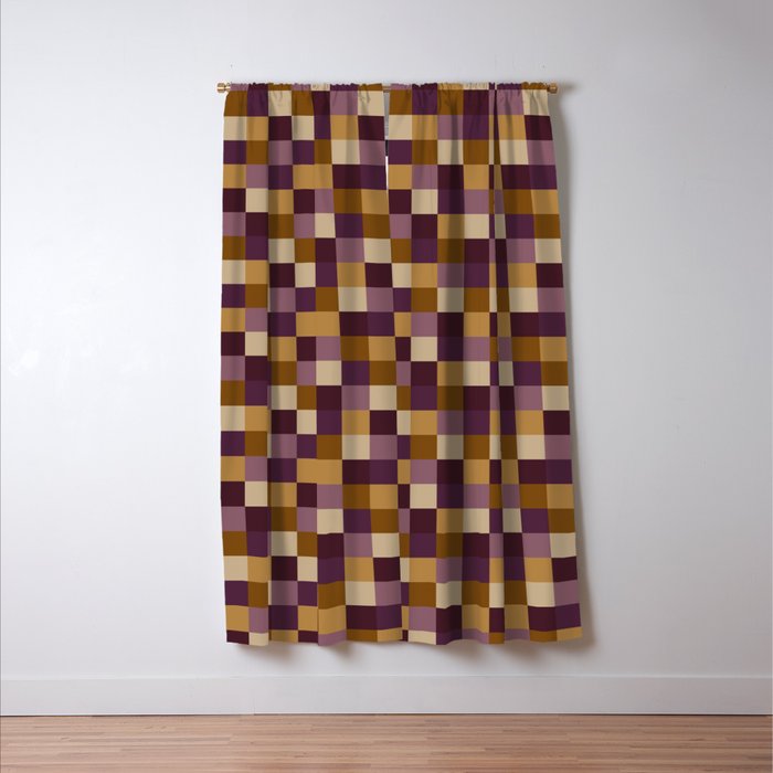 Bold Autumn Checks Pattern - Small XII Window Curtain Gallery Image 3