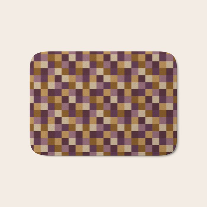 Bold Autumn Checks Pattern - Small XII Bath Mat Gallery Image 1