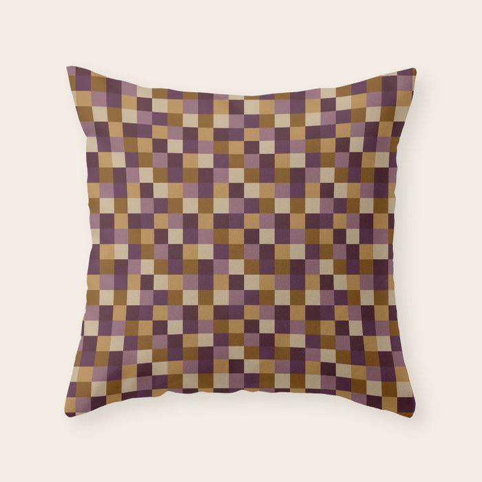 Bold Autumn Checks Pattern - Small XII Throw Pillow Gallery Image 1