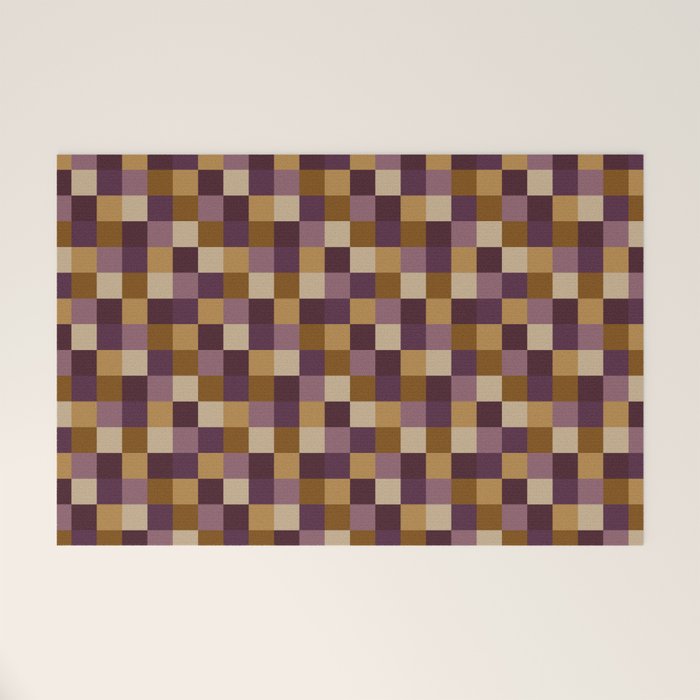 Bold Autumn Checks Pattern - Small XII Welcome Mat Gallery Image 1