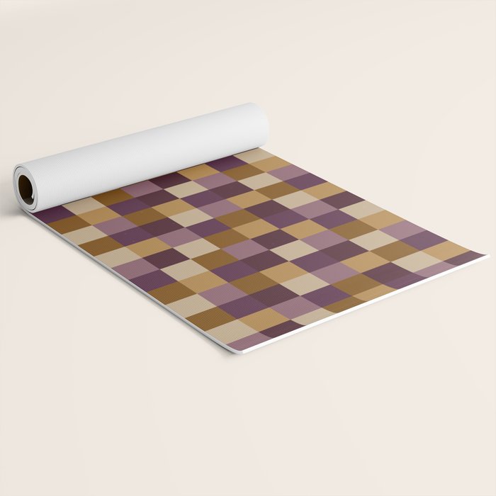 Bold Autumn Checks Pattern - Small XII Yoga Mat Gallery Image 2