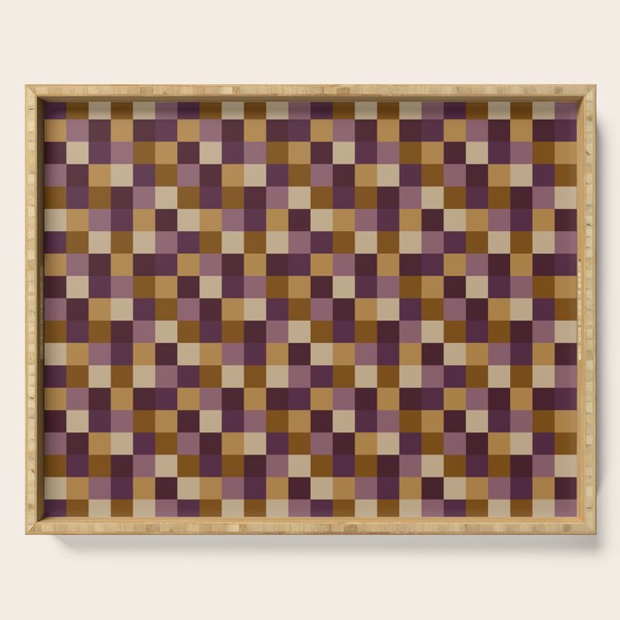 Bold Autumn Checks Pattern - Small XII Serving Tray Gallery Image 1
