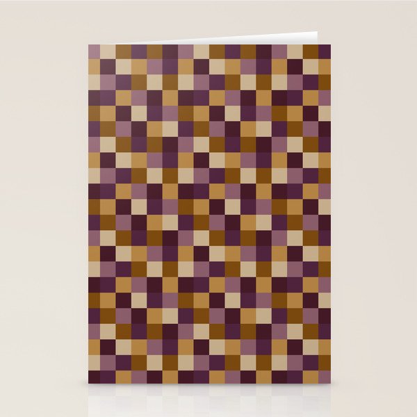 Bold Autumn Checks Pattern - Small XII Stationery Card Gallery Image 2