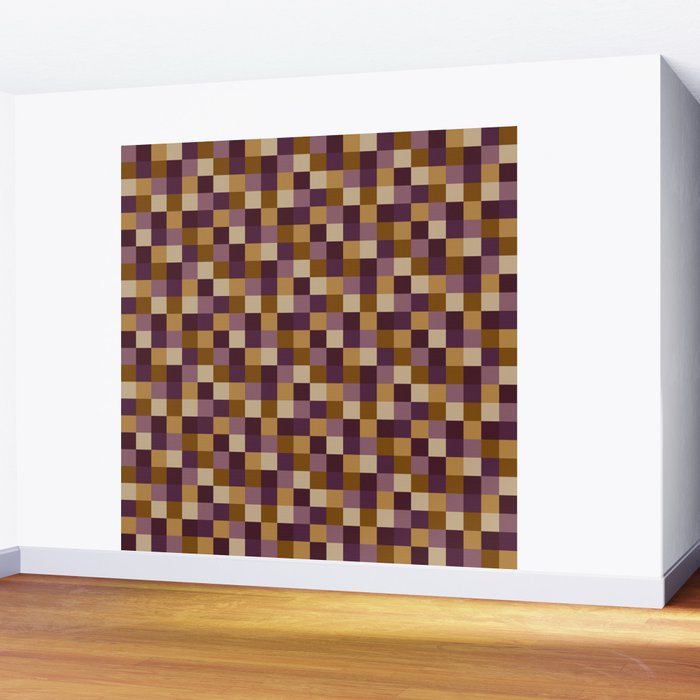 Bold Autumn Checks Pattern - Small XII Wall Mural Gallery Image 2