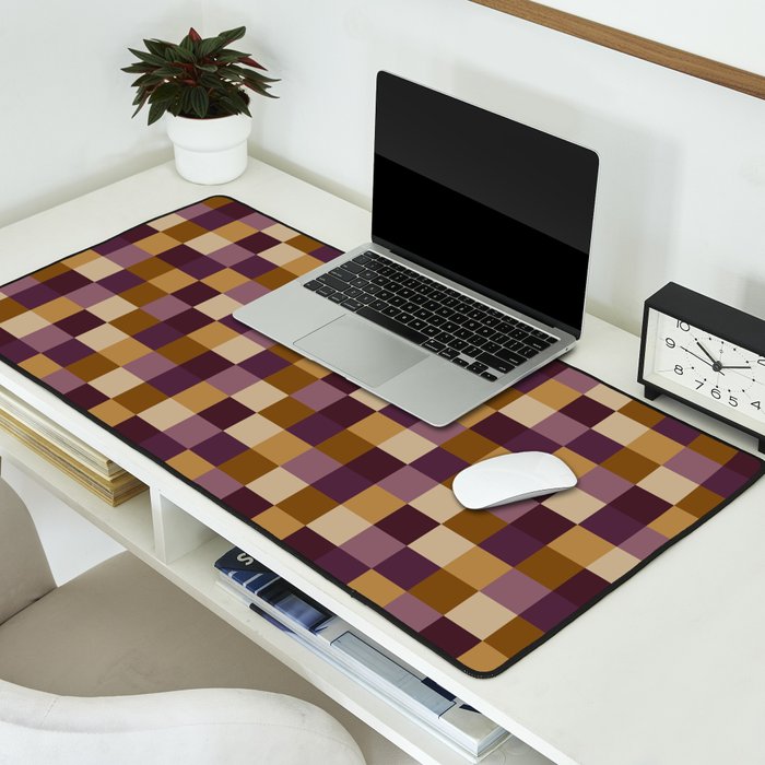 Bold Autumn Checks Pattern - Small XII Desk Mat Gallery Image 2