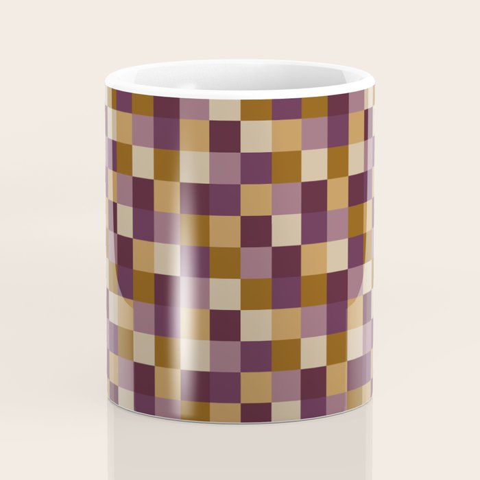 Bold Autumn Checks Pattern - Small XII Coffee Mug Gallery Image 4