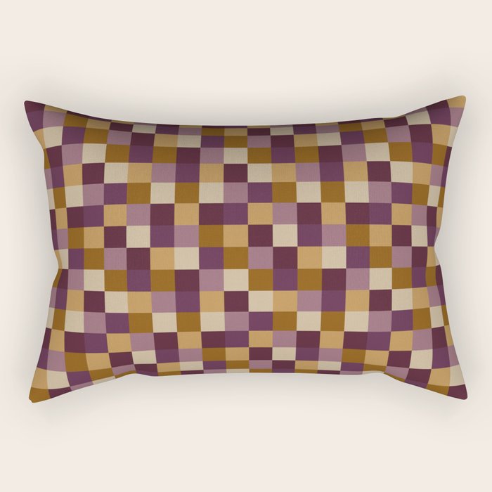 Bold Autumn Checks Pattern - Small XII Rectangular Pillow Gallery Image 1