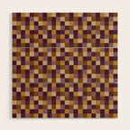 Bold Autumn Checks Pattern - Small XII Wood Wall Art Gallery Image 1