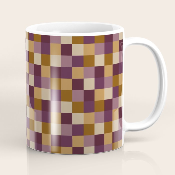 Bold Autumn Checks Pattern - Small XII Coffee Mug Gallery Image 1