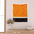 Minimalist Mid Century Modern Color Block Pop Art Rothko Inspired Golden Yellow Black Squares Wall Tapestry Gallery Image 2