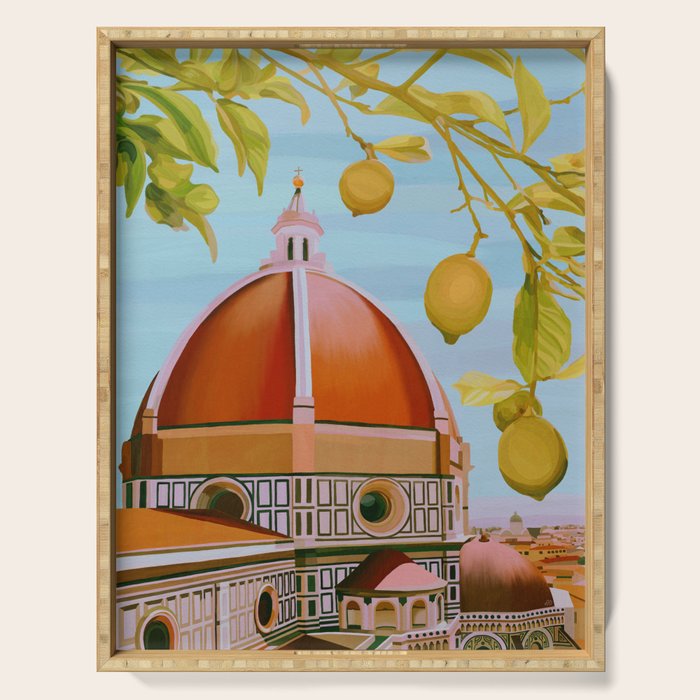 Lemons Overlooking The Duomo in Florence Italy Serving Tray Gallery Image 1