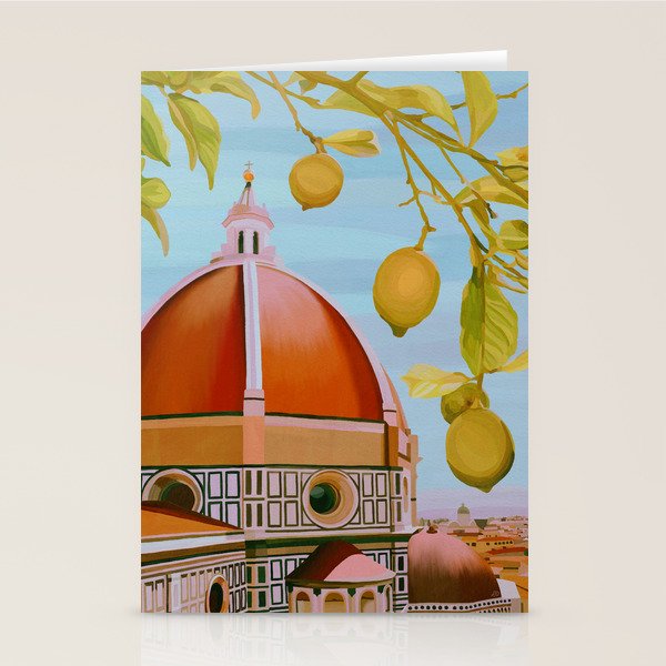 Lemons Overlooking The Duomo in Florence Italy Stationery Card Gallery Image 1