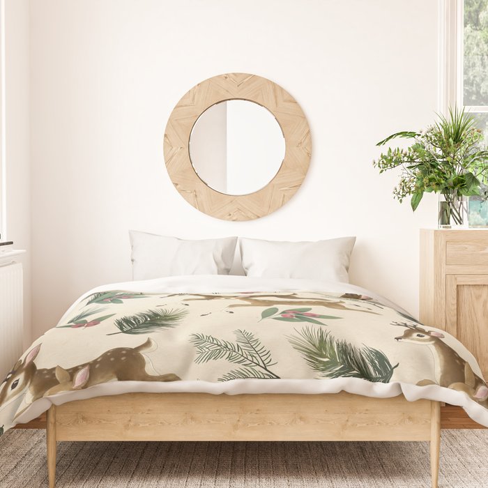 winter deer // repeat pattern Duvet Cover Gallery Image 3