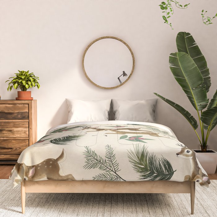 winter deer // repeat pattern Comforter Gallery Image 3