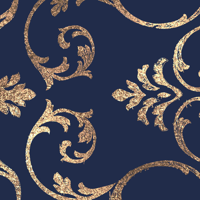 Elegant navy blue gold glitter floral damask Coffee Mug Gallery Image 2