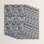 Beach thistle and shells dark navy Wrapping Paper Gallery Image 3