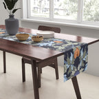 Beach thistle and shells dark navy Table Runner Gallery Image 2