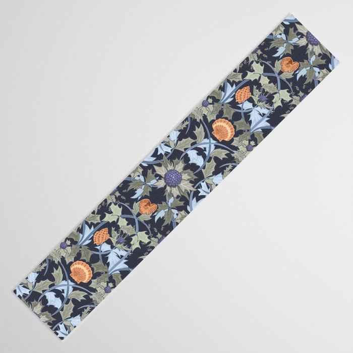 Beach thistle and shells dark navy Table Runner Gallery Image 3