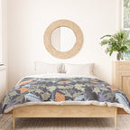 Beach thistle and shells dark navy Duvet Cover Gallery Image 3
