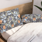 Beach thistle and shells dark navy Pillow Sham Gallery Image 2