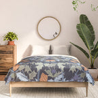 Beach thistle and shells dark navy Comforter Gallery Image 3