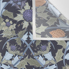 Beach thistle and shells dark navy Wall Tapestry Gallery Image 3