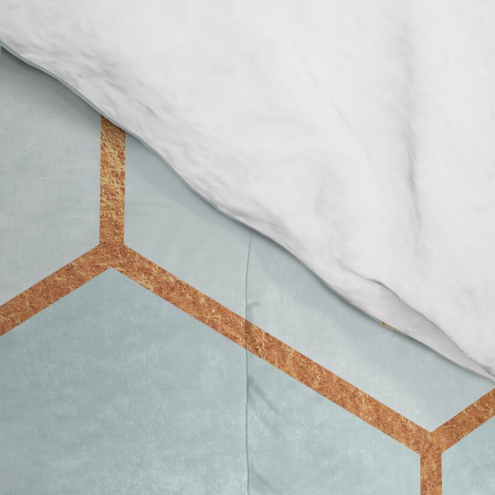 Teal Hexagons Comforter Gallery Image 4