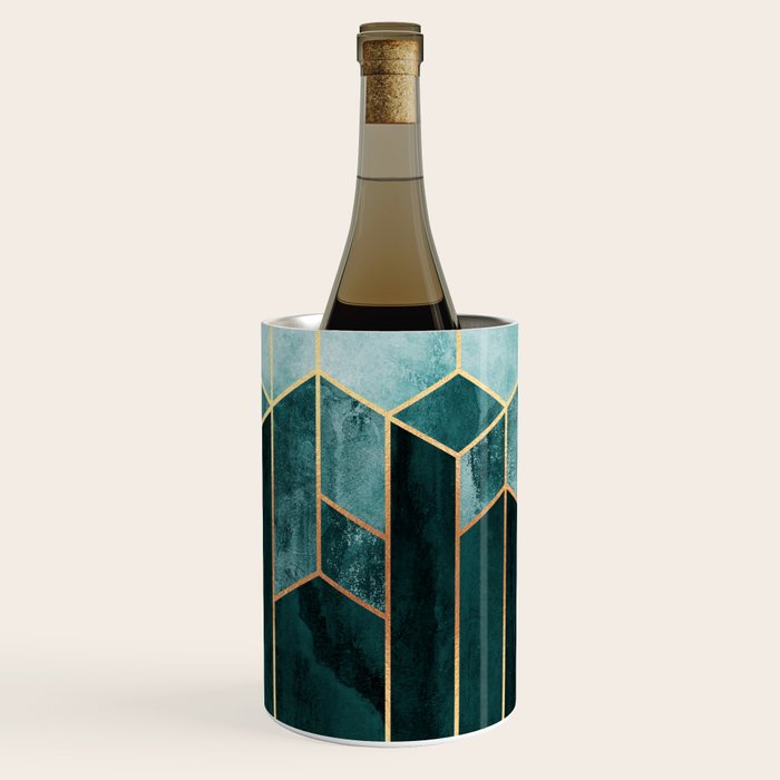 Teal Hexagons Wine Chiller Gallery Image 1