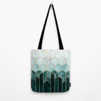 Teal Hexagons Tote Bag Gallery Image 2
