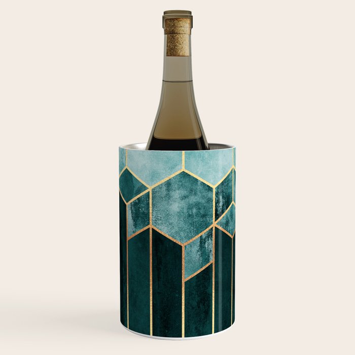 Teal Hexagons Wine Chiller Gallery Image 3